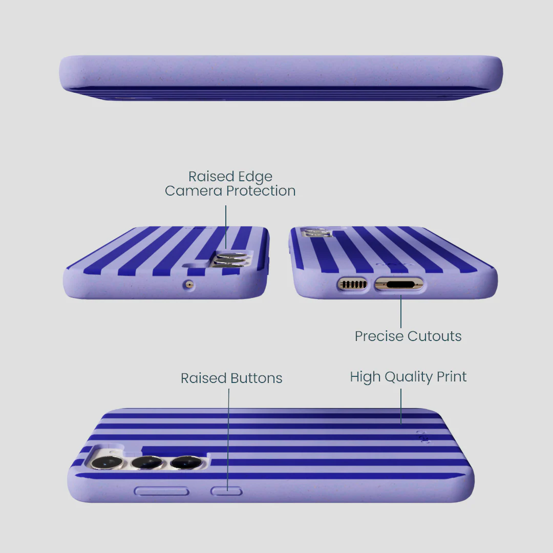 Lavender Indigo Stripes Samsung Galaxy S24+(Plus) Case - Image 2