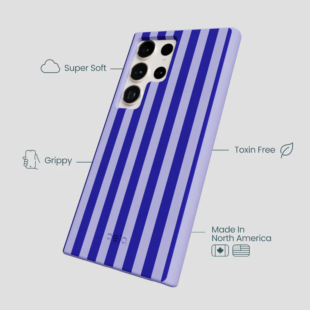 Lavender Indigo Stripes Samsung Galaxy S24 Ultra Case - Image 3