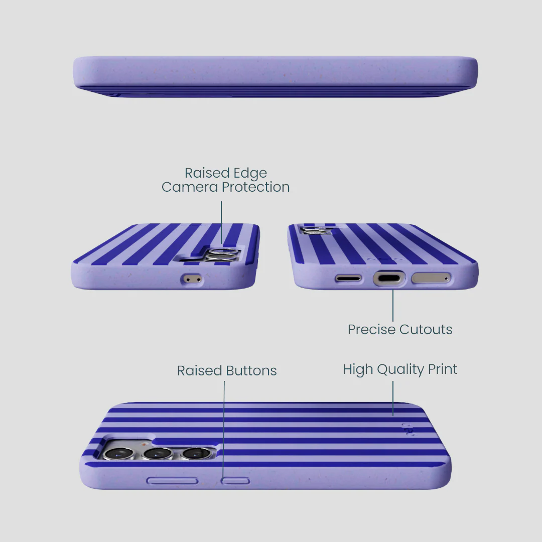 Lavender Indigo Stripes Samsung Galaxy S25 Case - Image 2