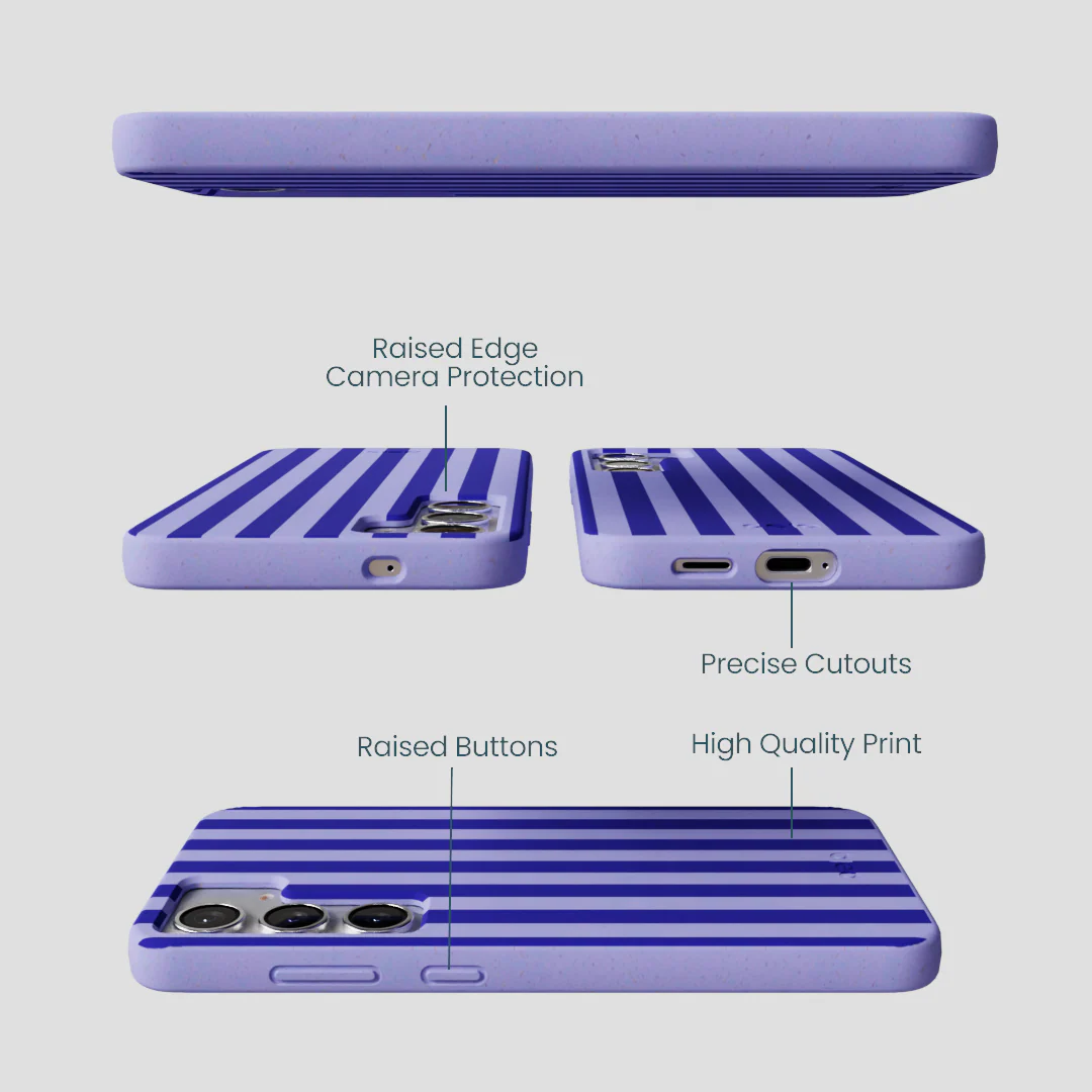 Lavender Indigo Stripes Samsung Galaxy S25+(Plus) Case - Image 2