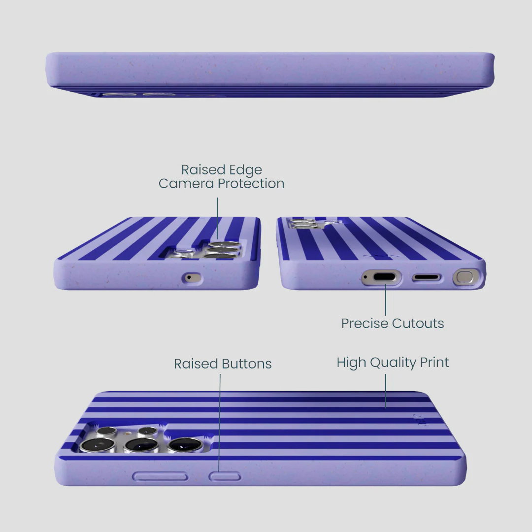 Lavender Indigo Stripes Samsung Galaxy S25 Ultra Case - Image 2