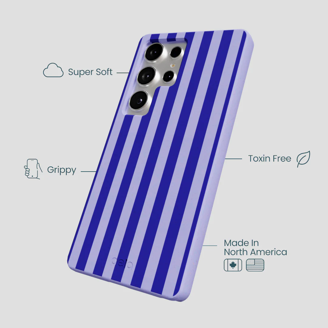 Lavender Indigo Stripes Samsung Galaxy S25 Ultra Case - Image 3