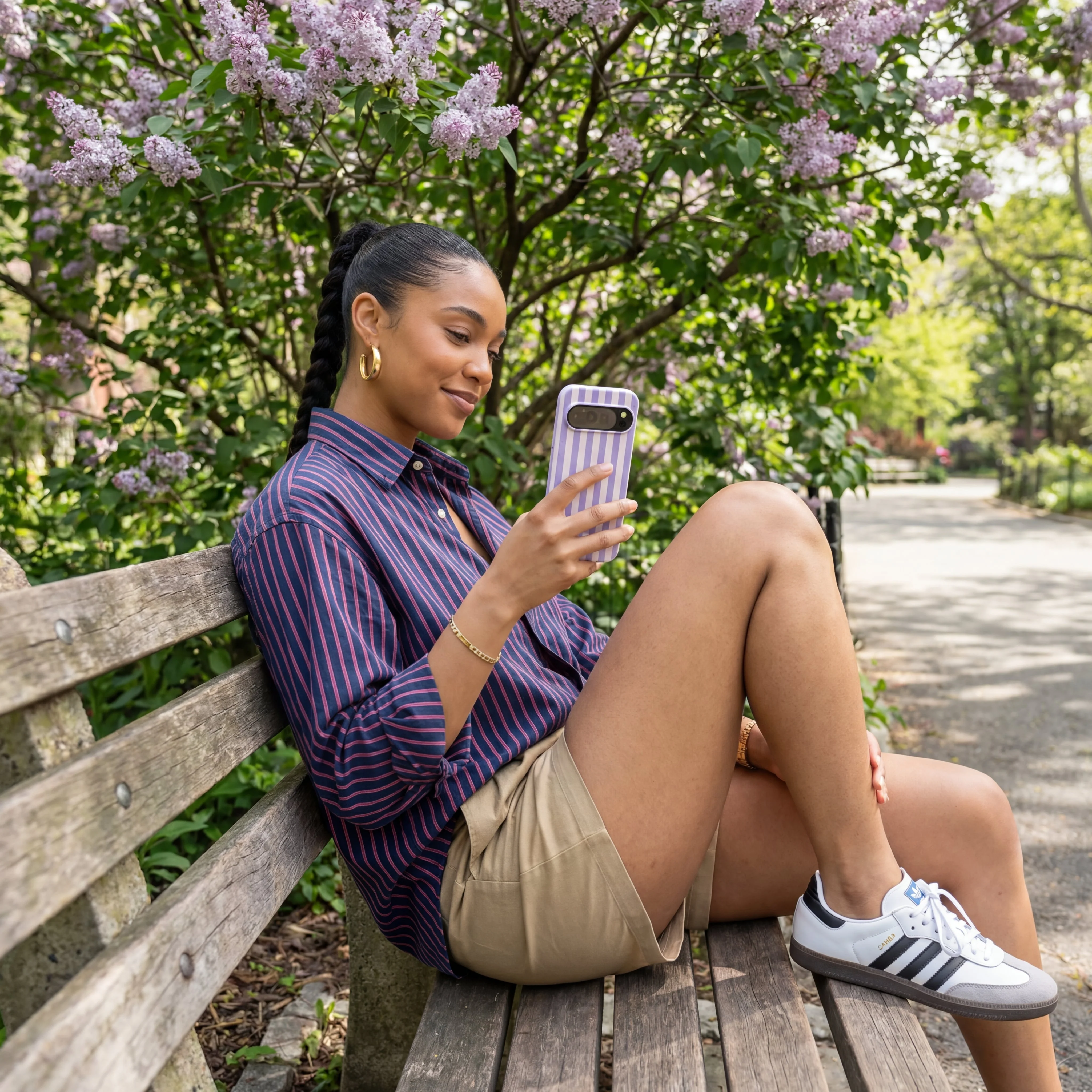 Lavender Lilac Stripes Google Pixel 10/10 Pro Case - Image 2