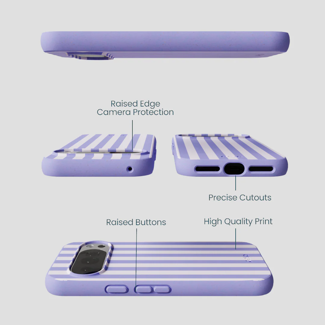 Lavender Lilac Stripes Google Pixel 10/10 Pro Case - Image 3