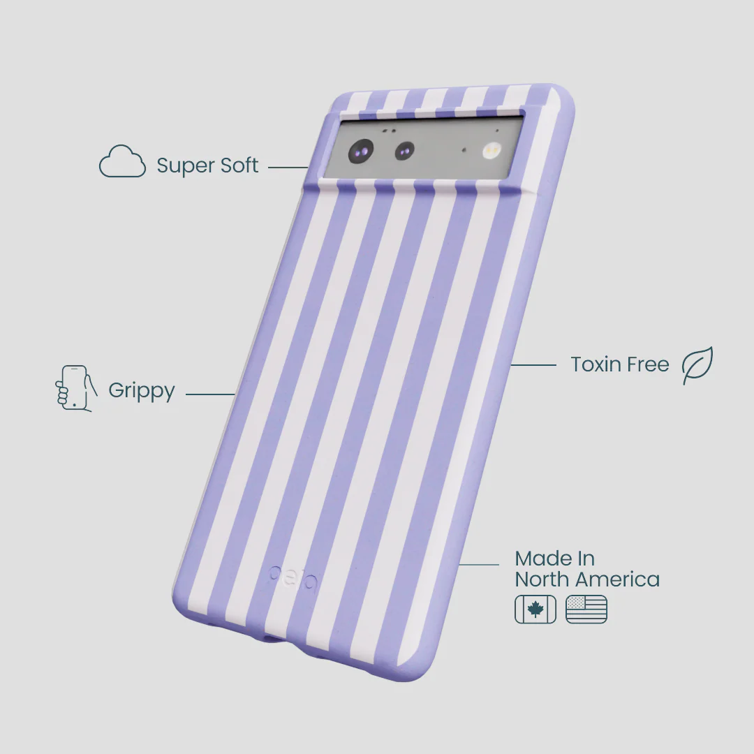 Lavender Lilac Stripes Google Pixel 6a Case - Image 4