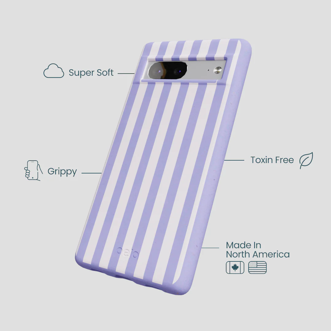 Lavender Lilac Stripes Google Pixel 7 Case - Image 4
