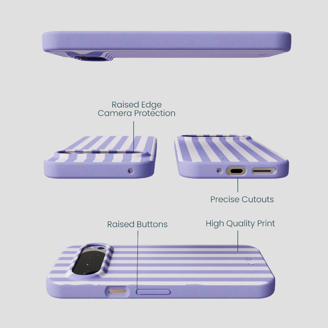 Lavender Lilac Stripes Google Pixel 9/9 Pro Case - Image 3