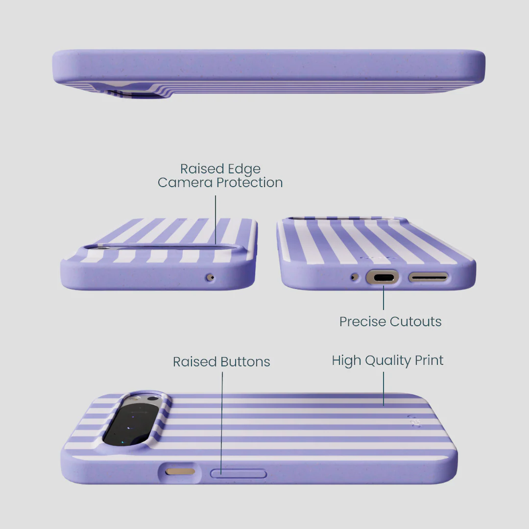 Lavender Lilac Stripes Google Pixel 9 Pro XL Case - Image 3