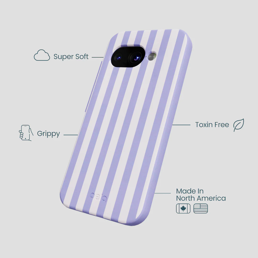 Lavender Lilac Stripes Google Pixel 9a Case - Image 4