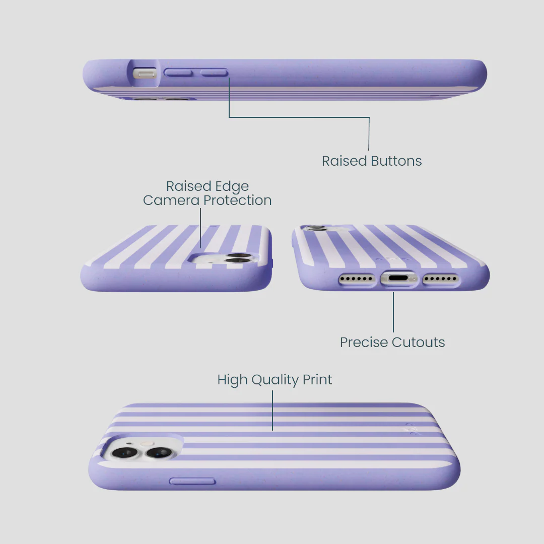 Lavender Lilac Stripes iPhone 11 Case - Image 3