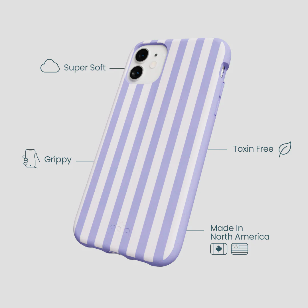 Lavender Lilac Stripes iPhone 11 Case - Image 4