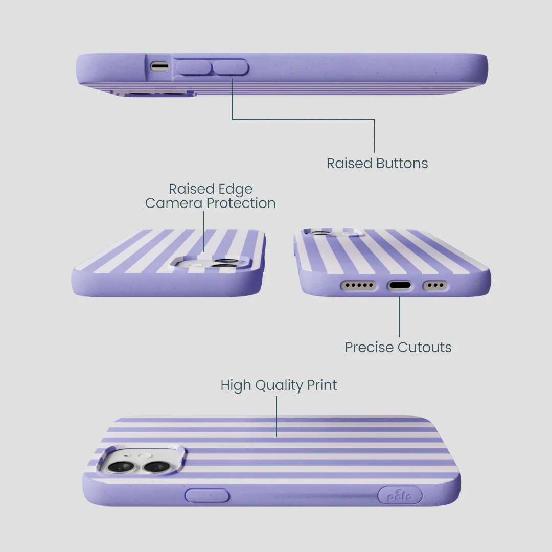 Lavender Lilac Stripes iPhone 12/ iPhone 12 Pro Case - Image 3