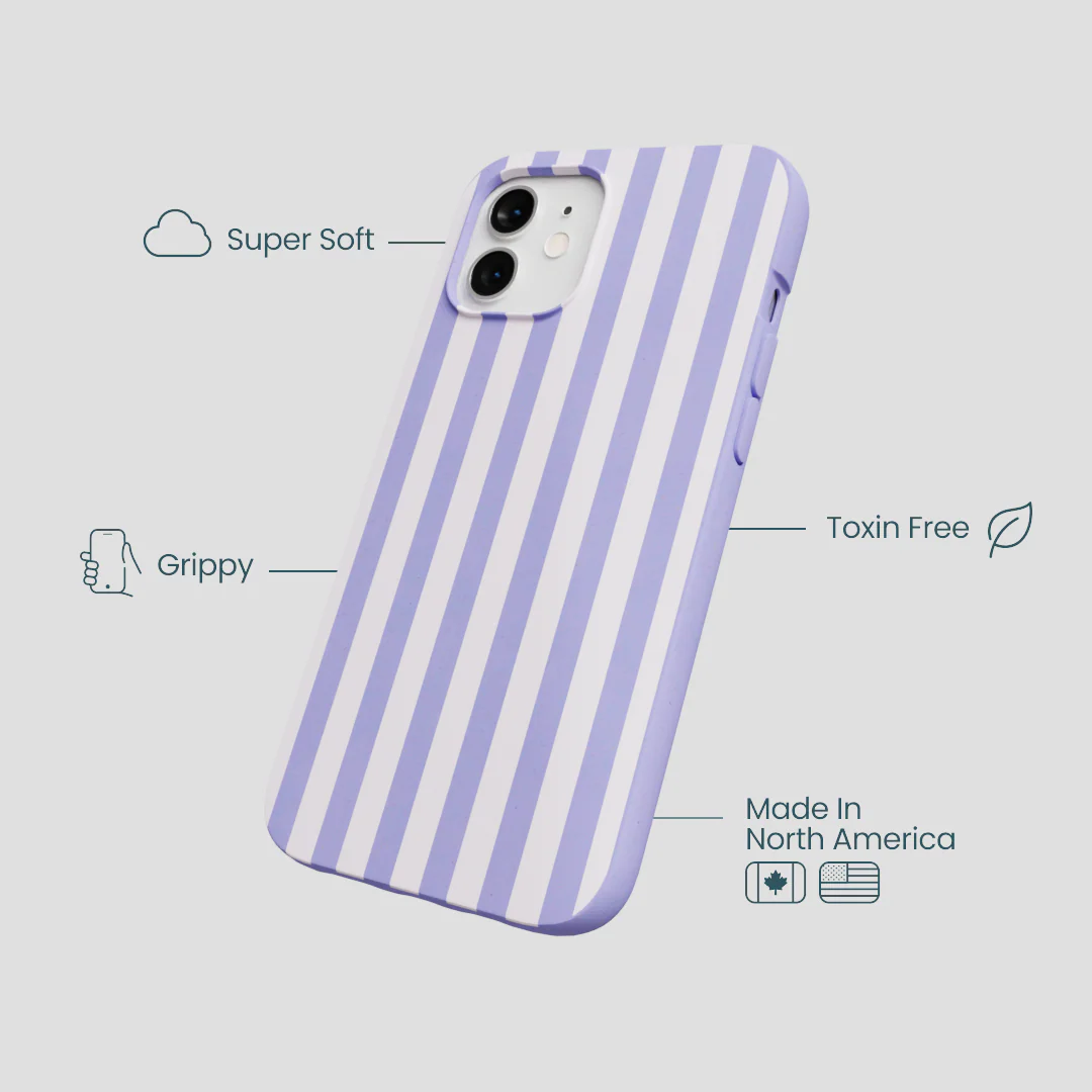 Lavender Lilac Stripes iPhone 12/ iPhone 12 Pro Case - Image 4
