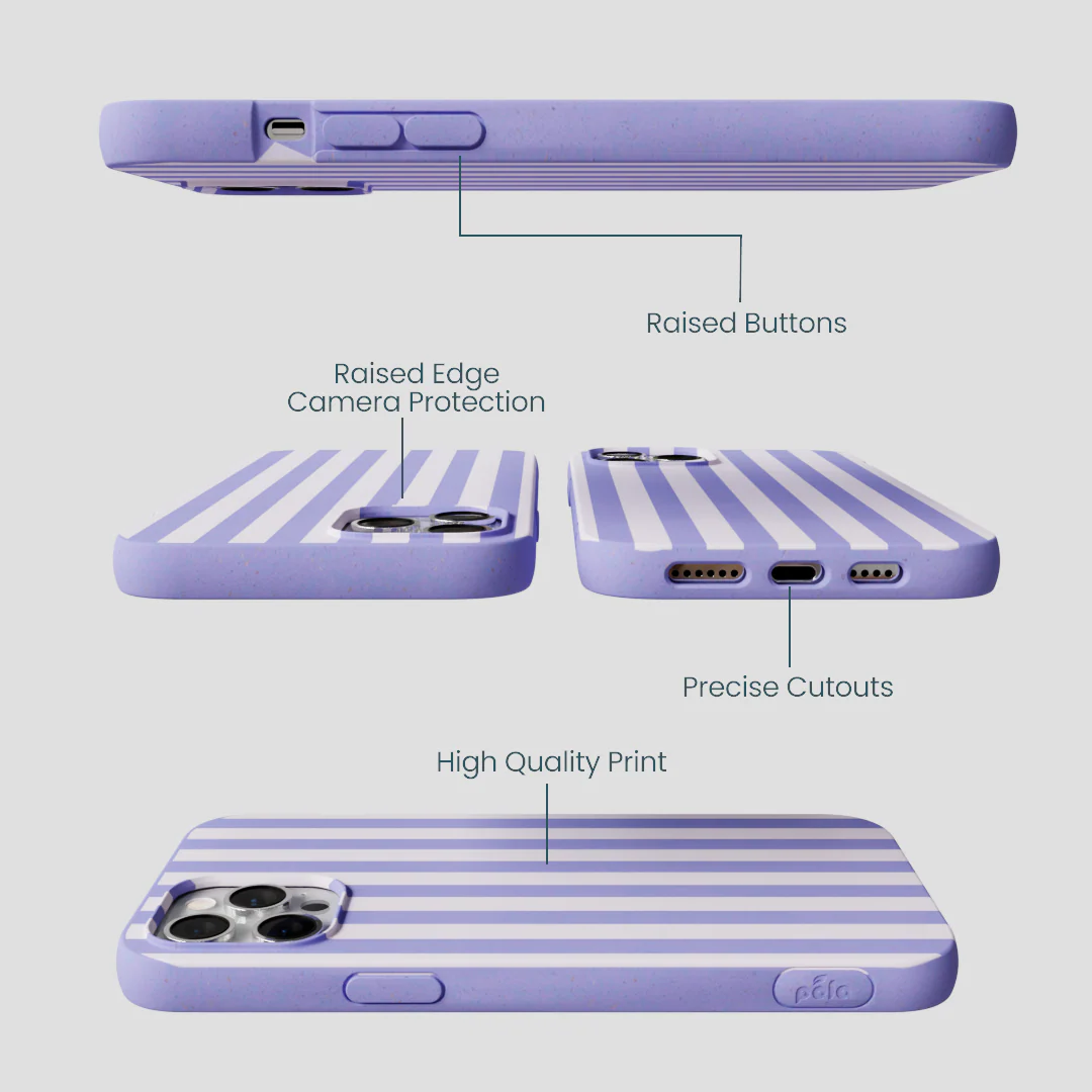 Lavender Lilac Stripes iPhone 12 Pro Max Case - Image 3