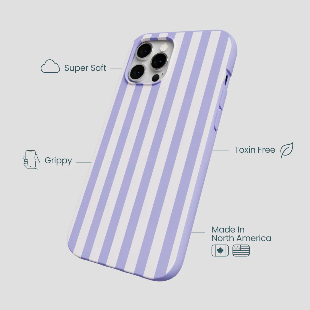 Lavender Lilac Stripes iPhone 12 Pro Max Case - Image 4