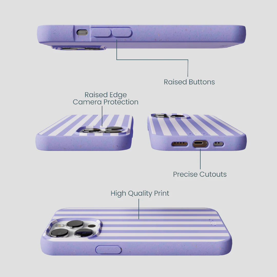Lavender Lilac Stripes iPhone 13 Pro Case - Image 3