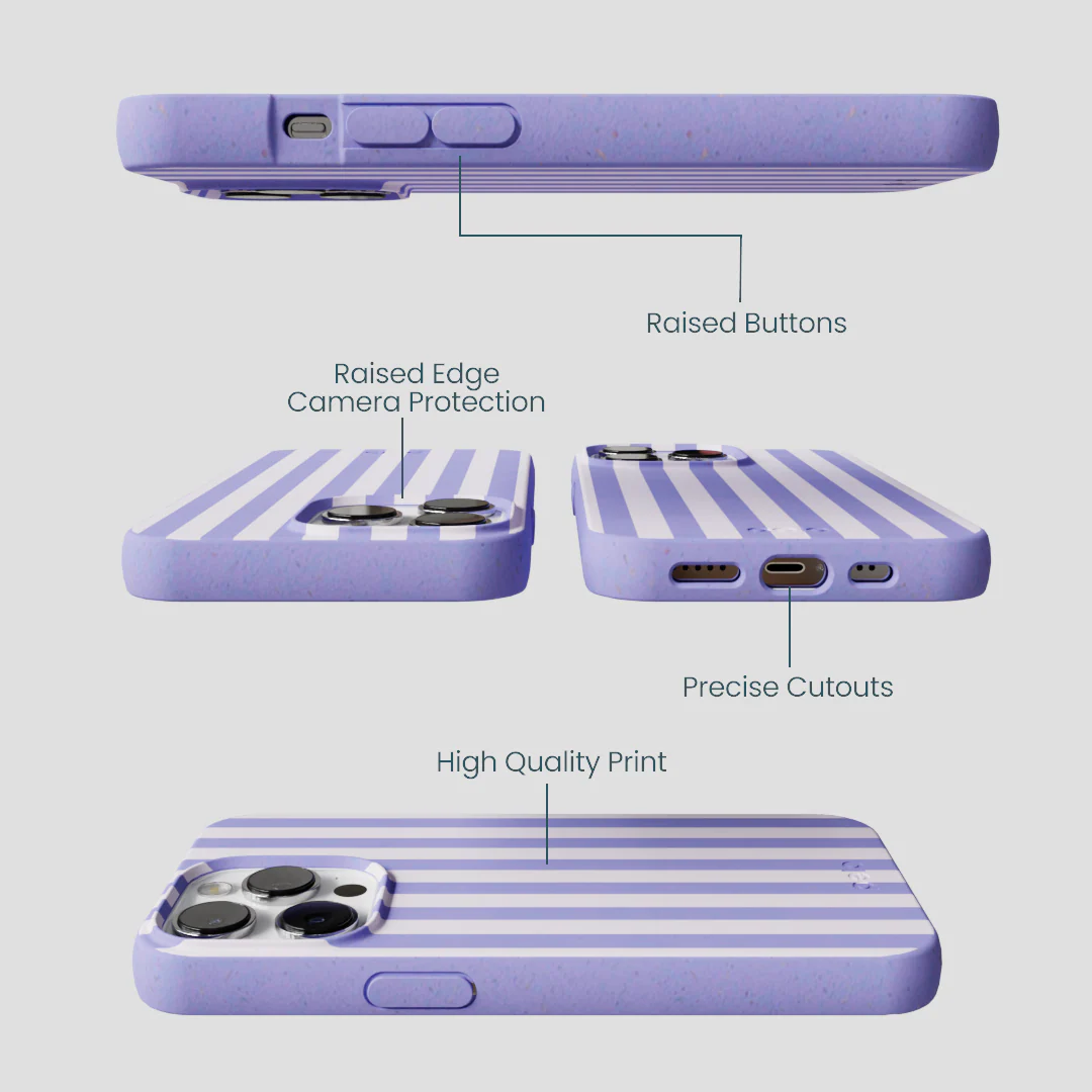 Lavender Lilac Stripes iPhone 13 Pro Max Case - Image 3