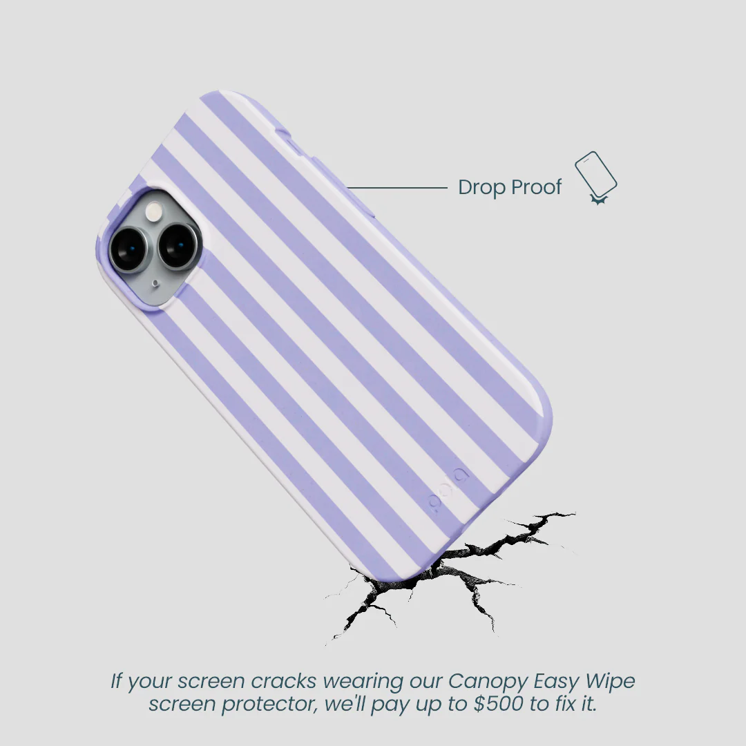 Lavender Lilac Stripes iPhone 14 Case - Image 5