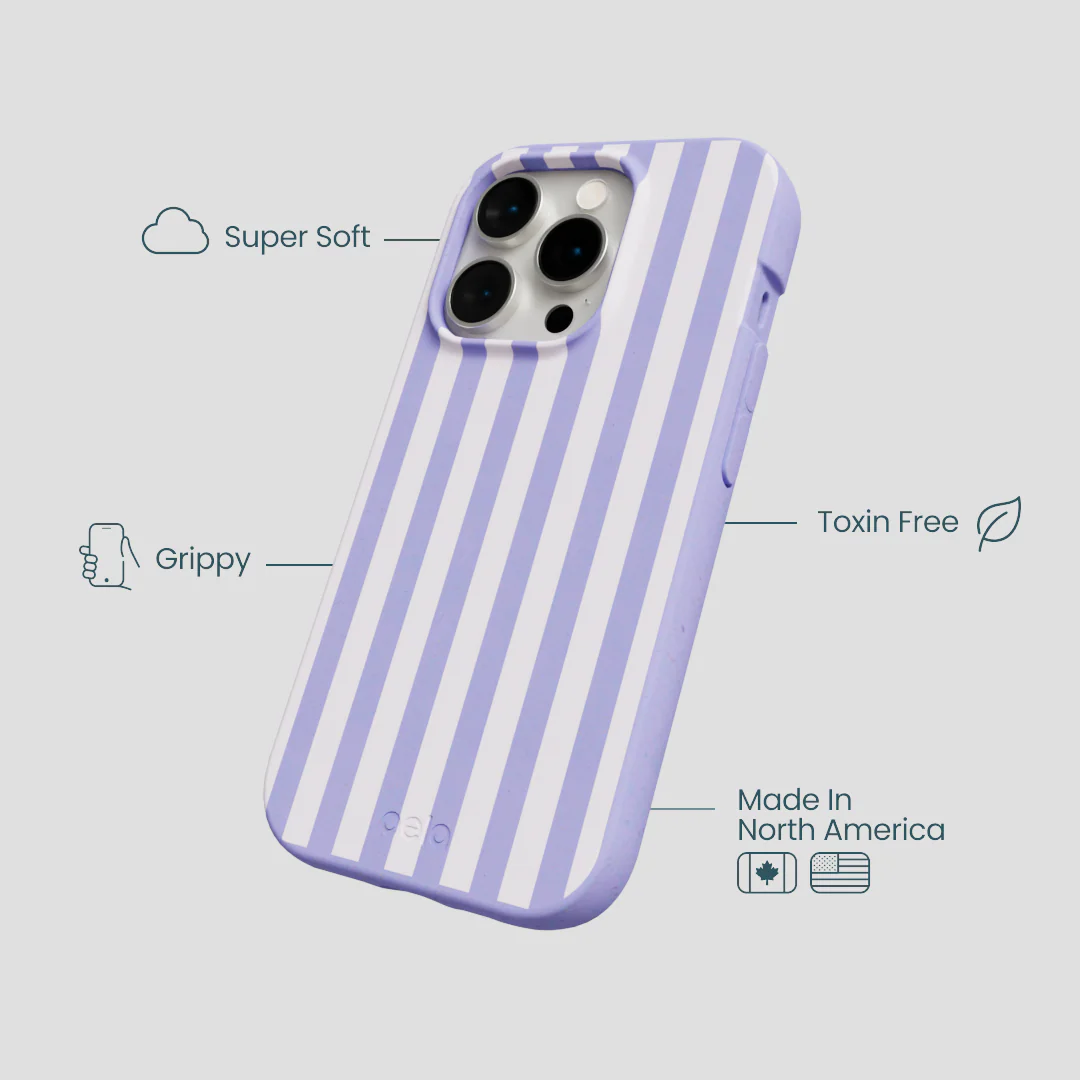 Lavender Lilac Stripes iPhone 14 Pro Case - Image 4