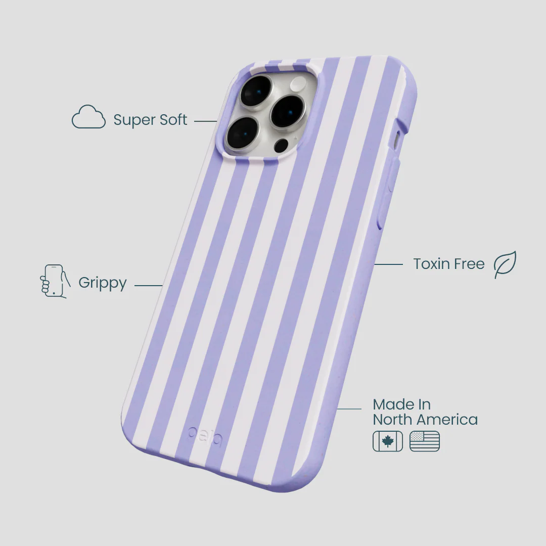 Lavender Lilac Stripes iPhone 14 Pro Max Case - Image 4