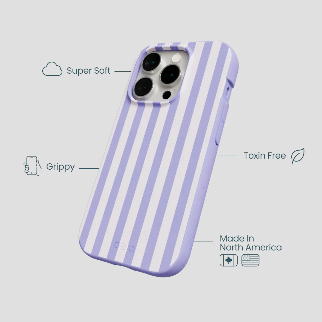 Lavender Lilac Stripes iPhone 15 Pro Case - Image 4