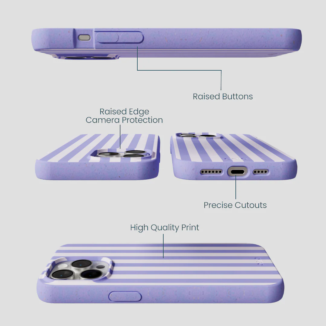 Lavender Lilac Stripes iPhone 15 Pro Max Case - Image 3