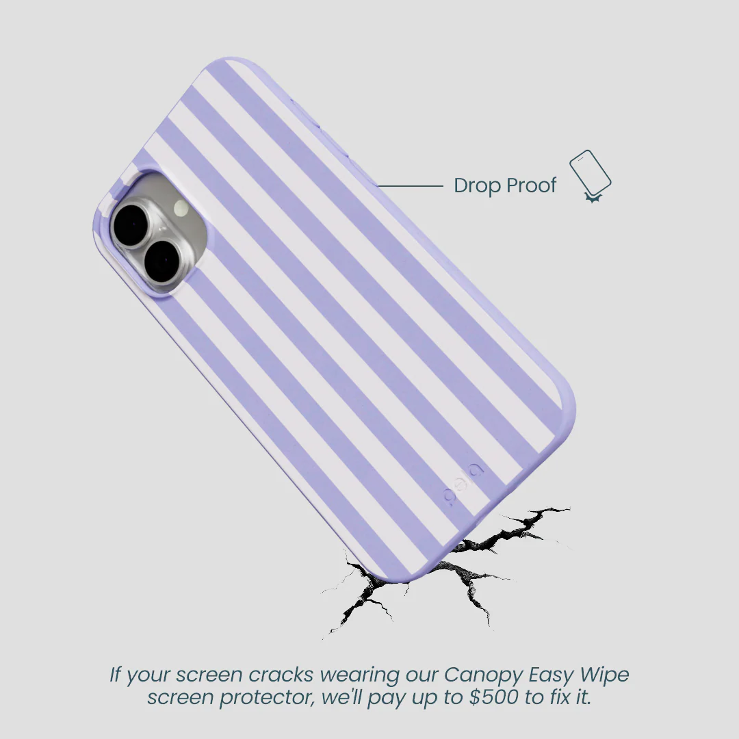 Lavender Lilac Stripes iPhone 16 Plus Case - Image 5