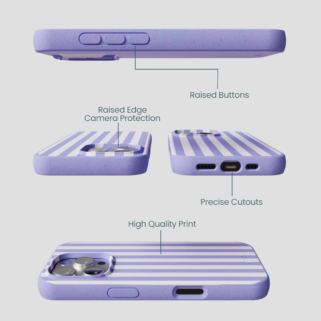 Lavender Lilac Stripes iPhone 16 Pro Case - Image 3