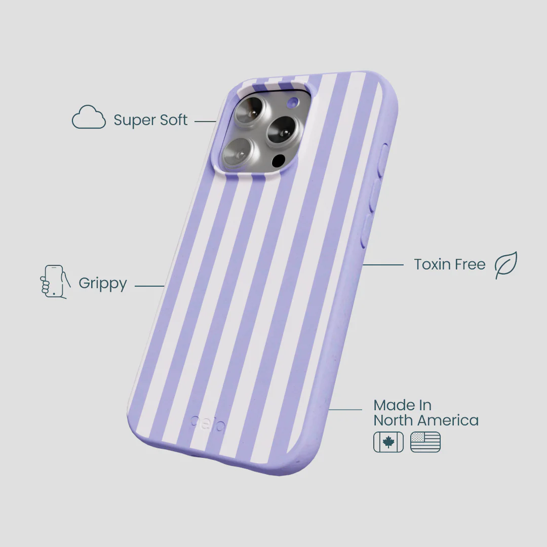 Lavender Lilac Stripes iPhone 16 Pro Case - Image 4