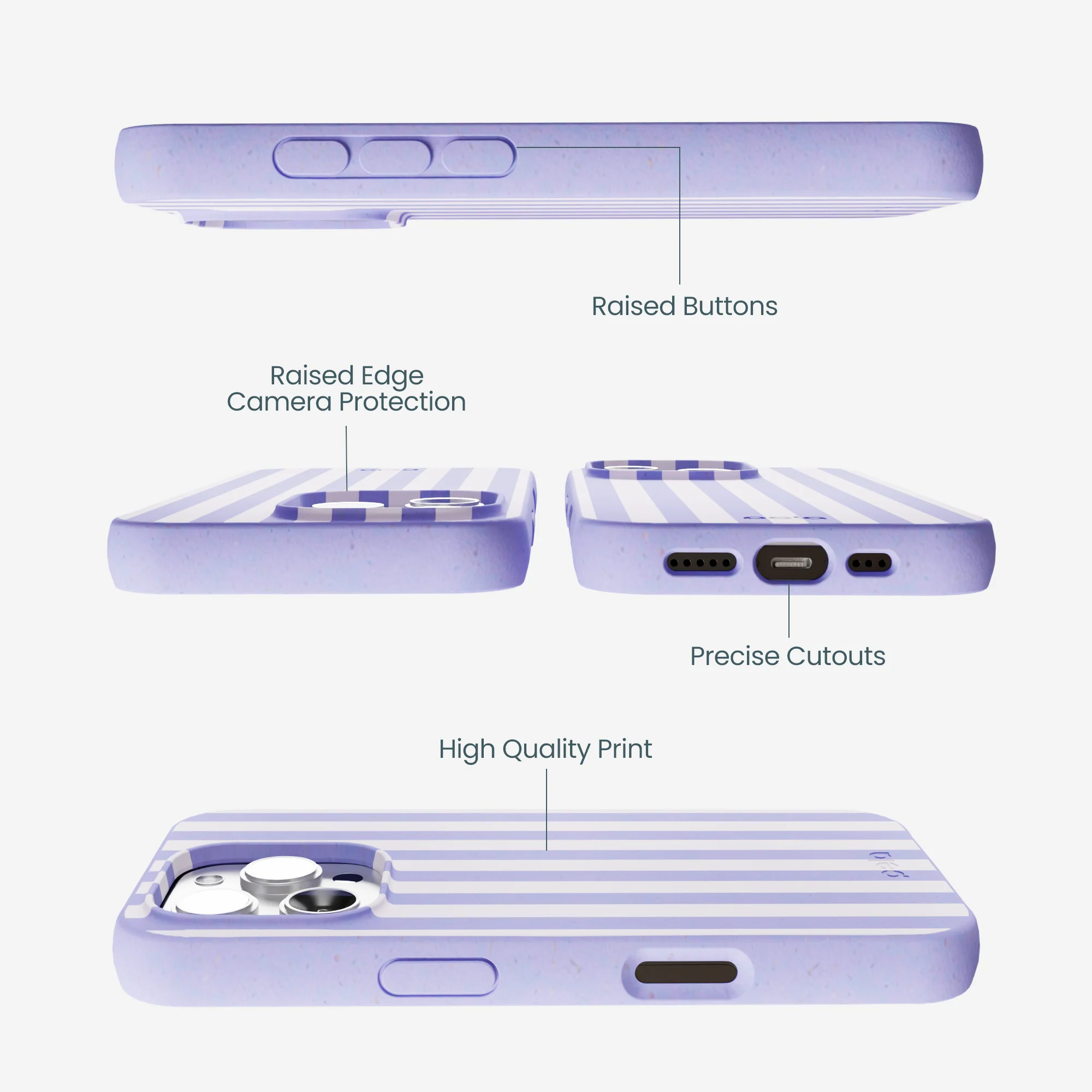 Lavender Lilac Stripes iPhone 16 Pro Max Case - Image 3