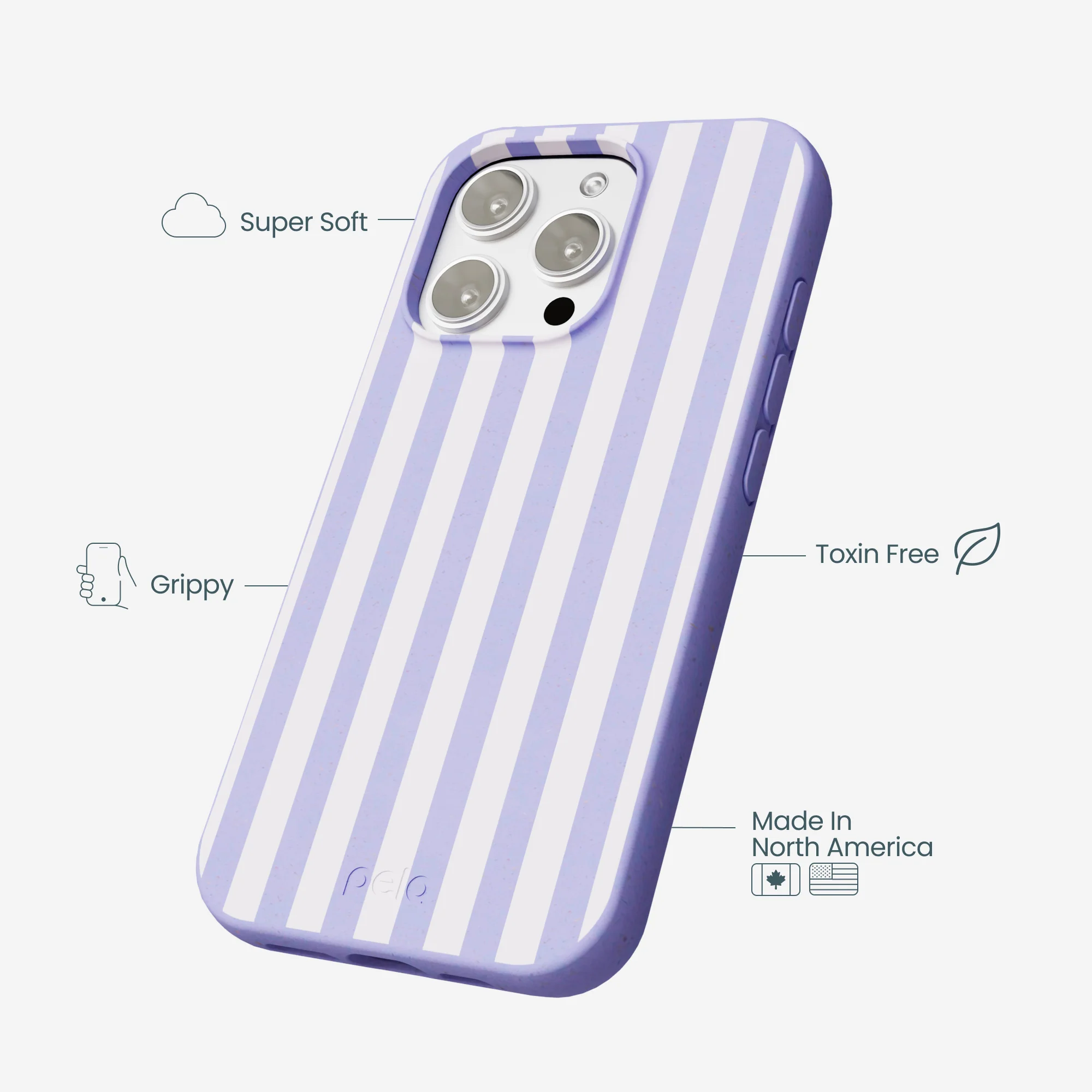 Lavender Lilac Stripes iPhone 16 Pro Max Case - Image 4