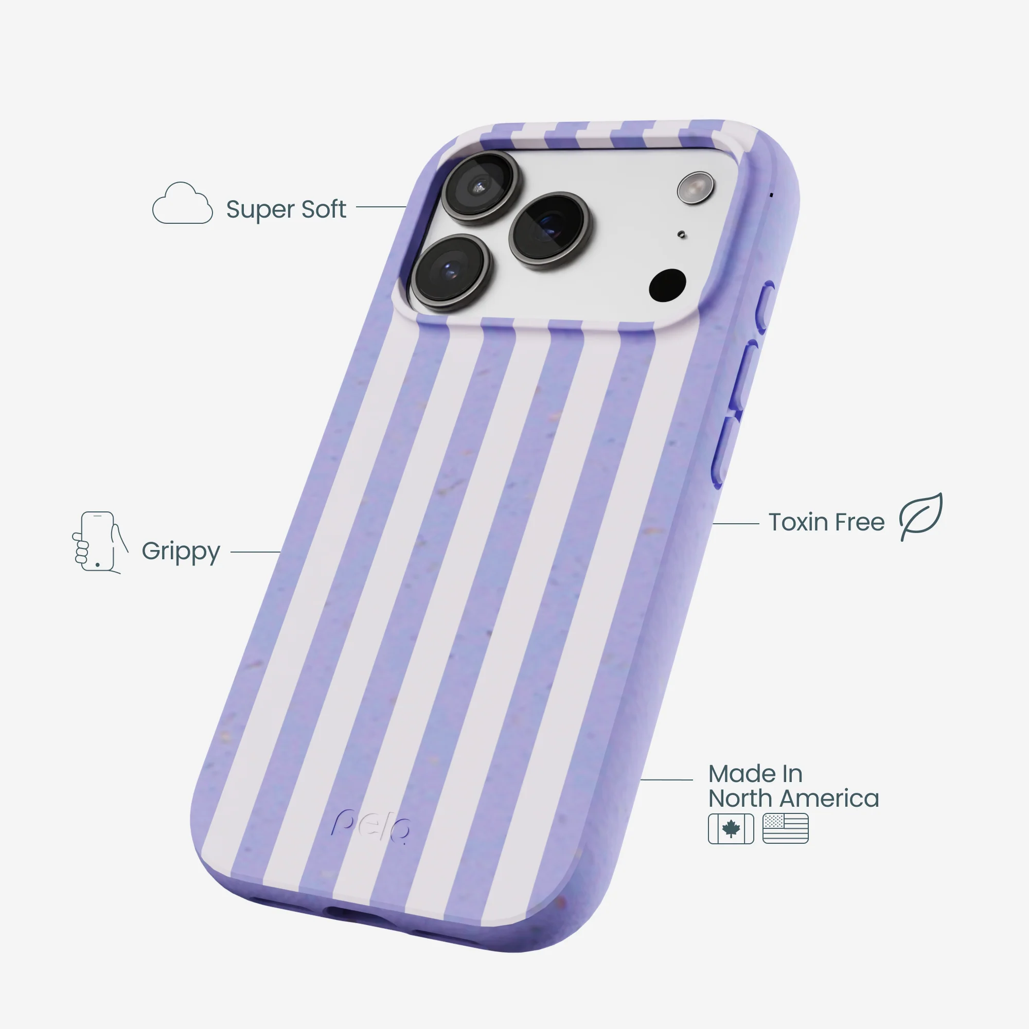 Lavender Lilac Stripes iPhone 17 Pro Case - Image 4