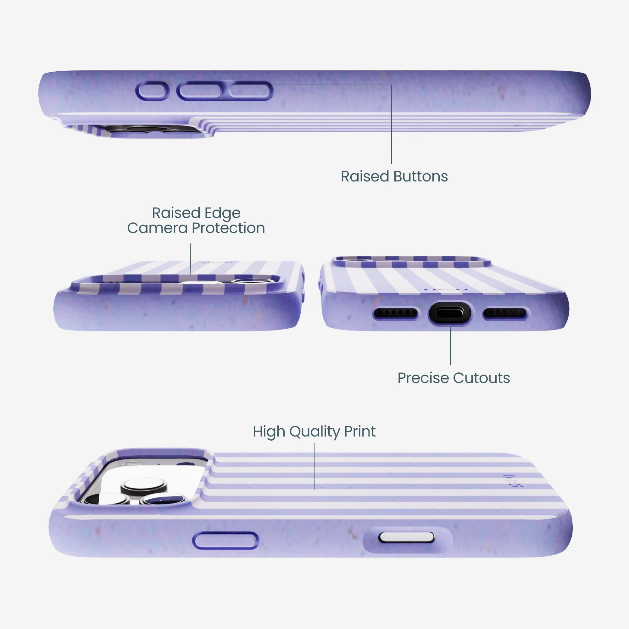 Lavender Lilac Stripes iPhone 17 Pro Max Case - Image 3