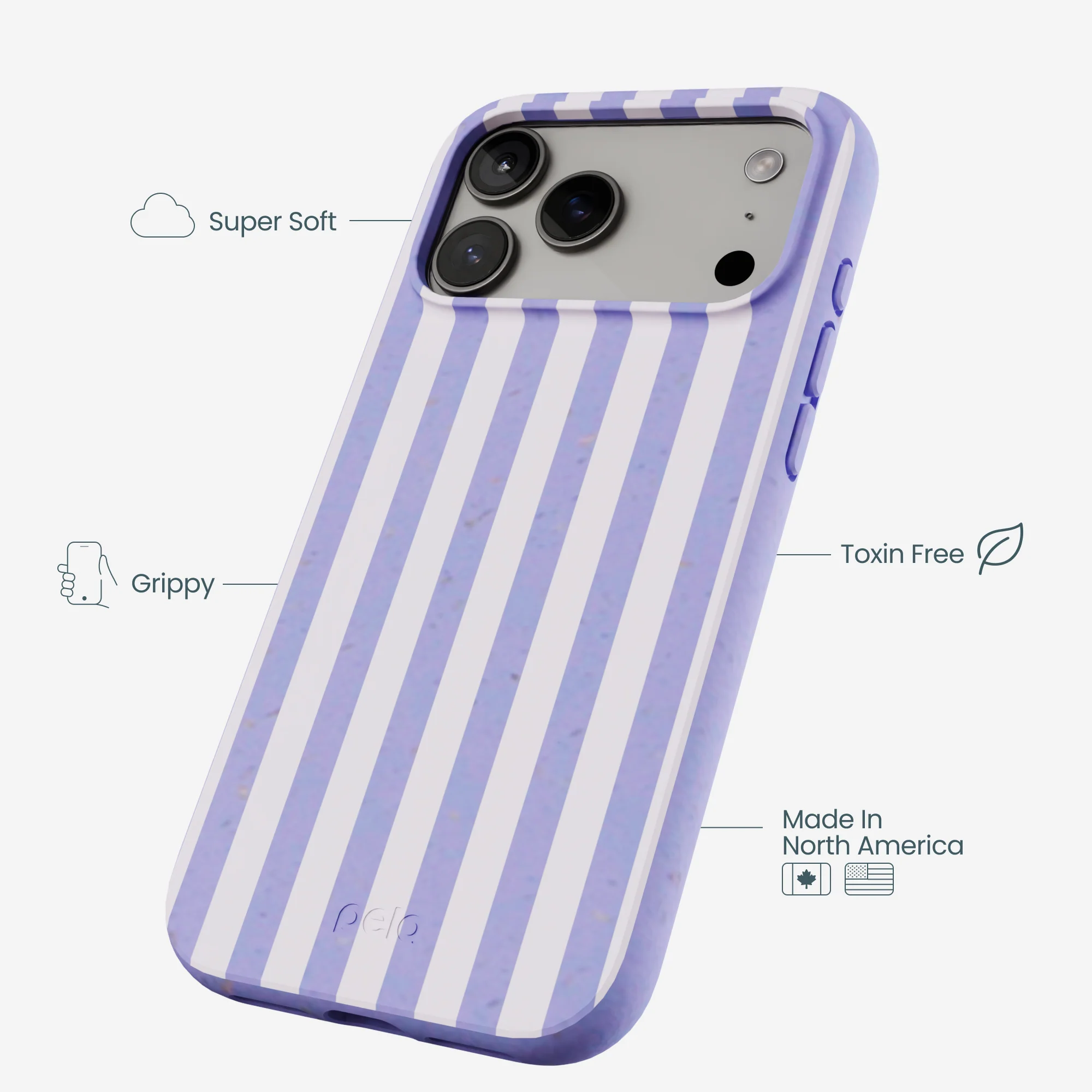 Lavender Lilac Stripes iPhone 17 Pro Max Case - Image 4