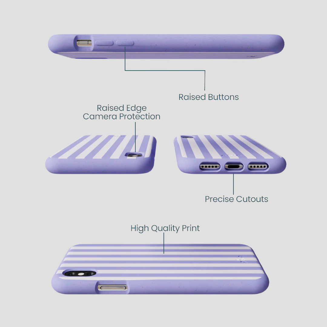 Lavender Lilac Stripes iPhone XR Case - Image 3