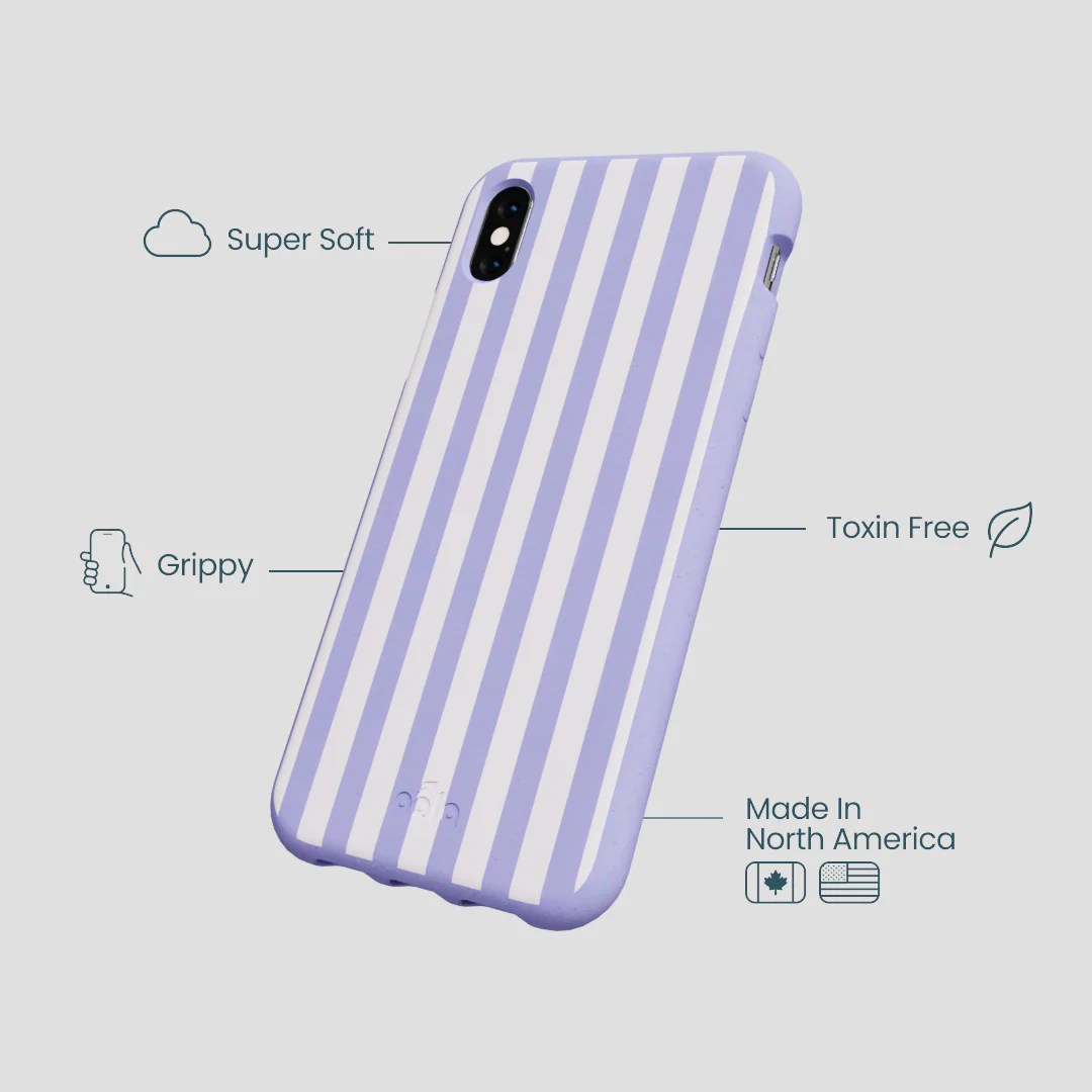 Lavender Lilac Stripes iPhone XR Case - Image 4