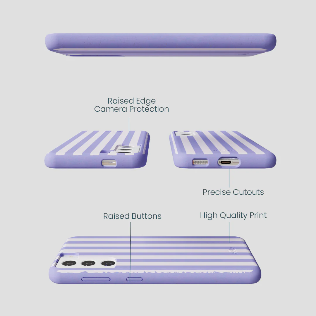 Lavender Lilac Stripes Samsung Galaxy S21 Case - Image 3