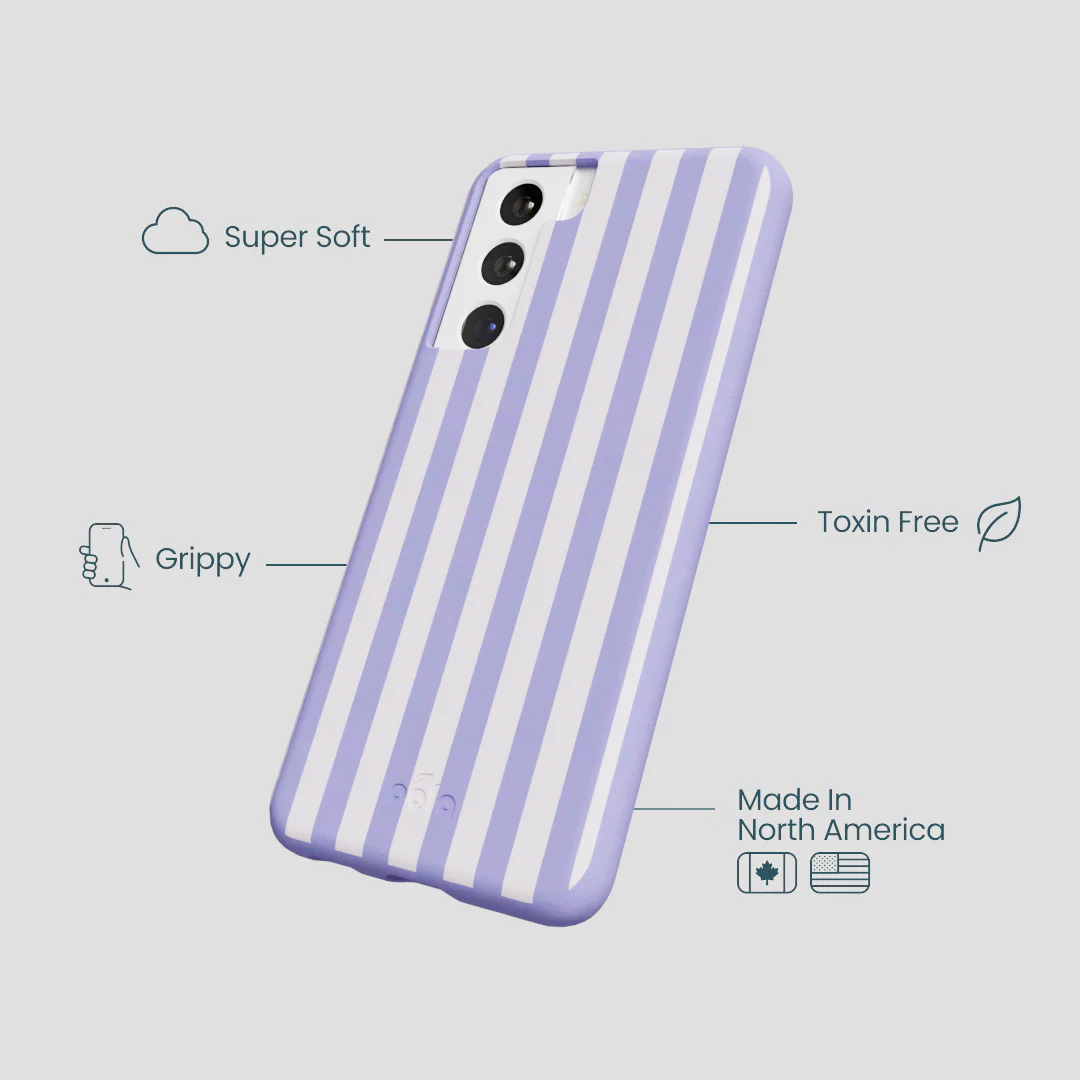 Lavender Lilac Stripes Samsung Galaxy S21 Case - Image 4