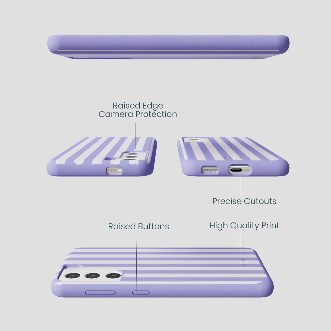 Lavender Lilac Stripes Samsung Galaxy S22 Case - Image 3