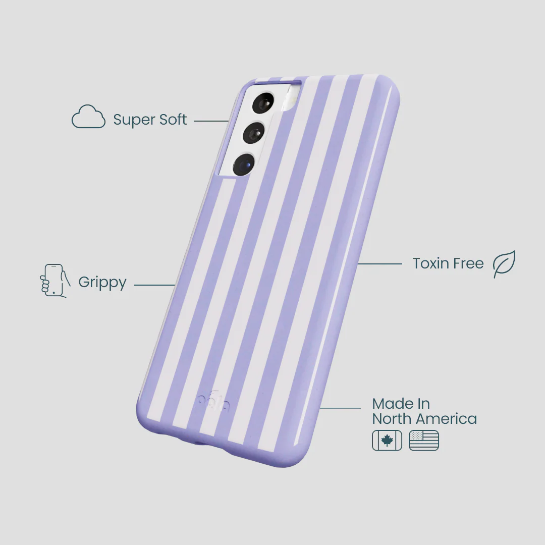 Lavender Lilac Stripes Samsung Galaxy S22 Case - Image 4