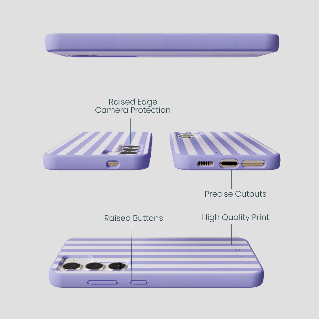 Lavender Lilac Stripes Samsung Galaxy S23 Case - Image 3