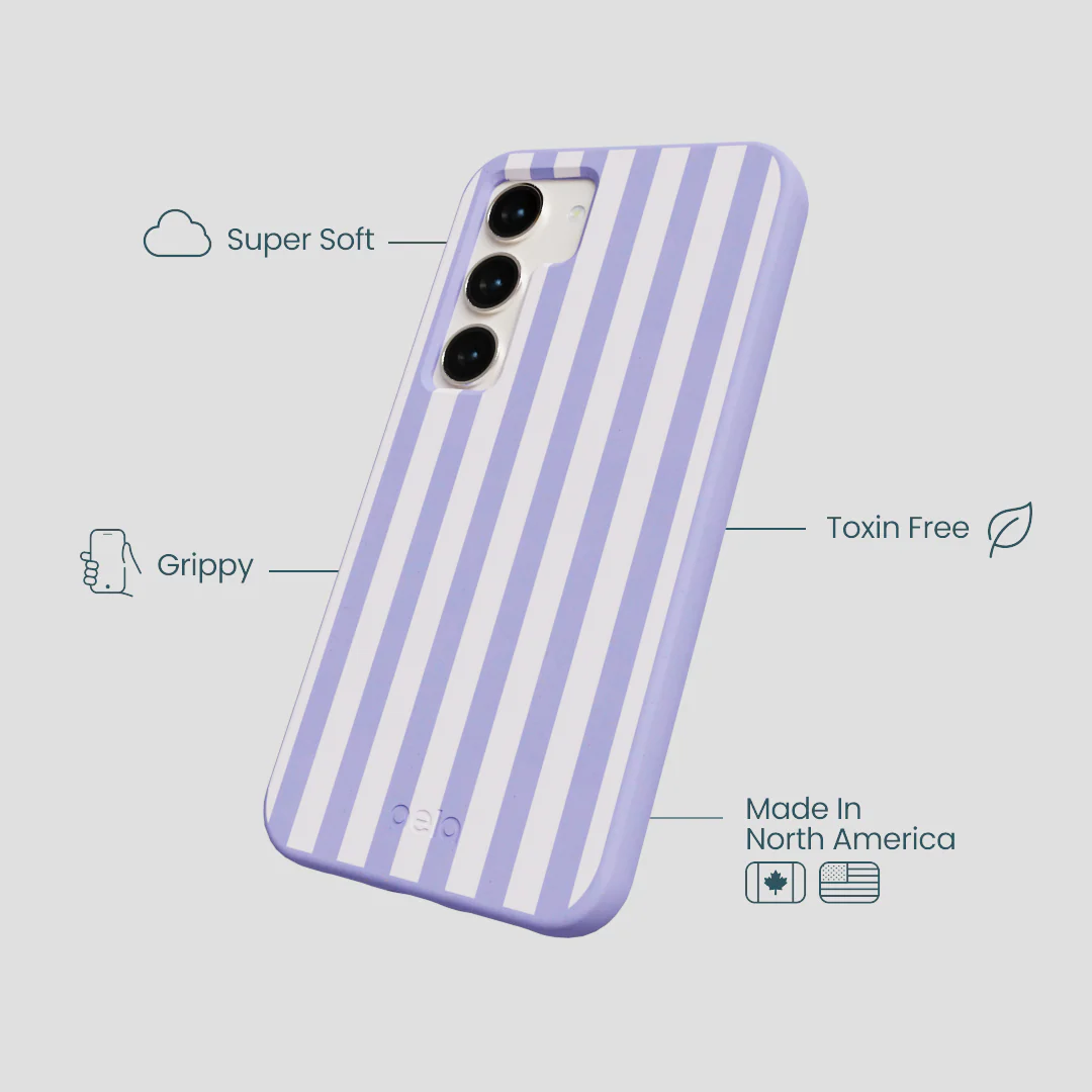 Lavender Lilac Stripes Samsung Galaxy S23 Case - Image 4