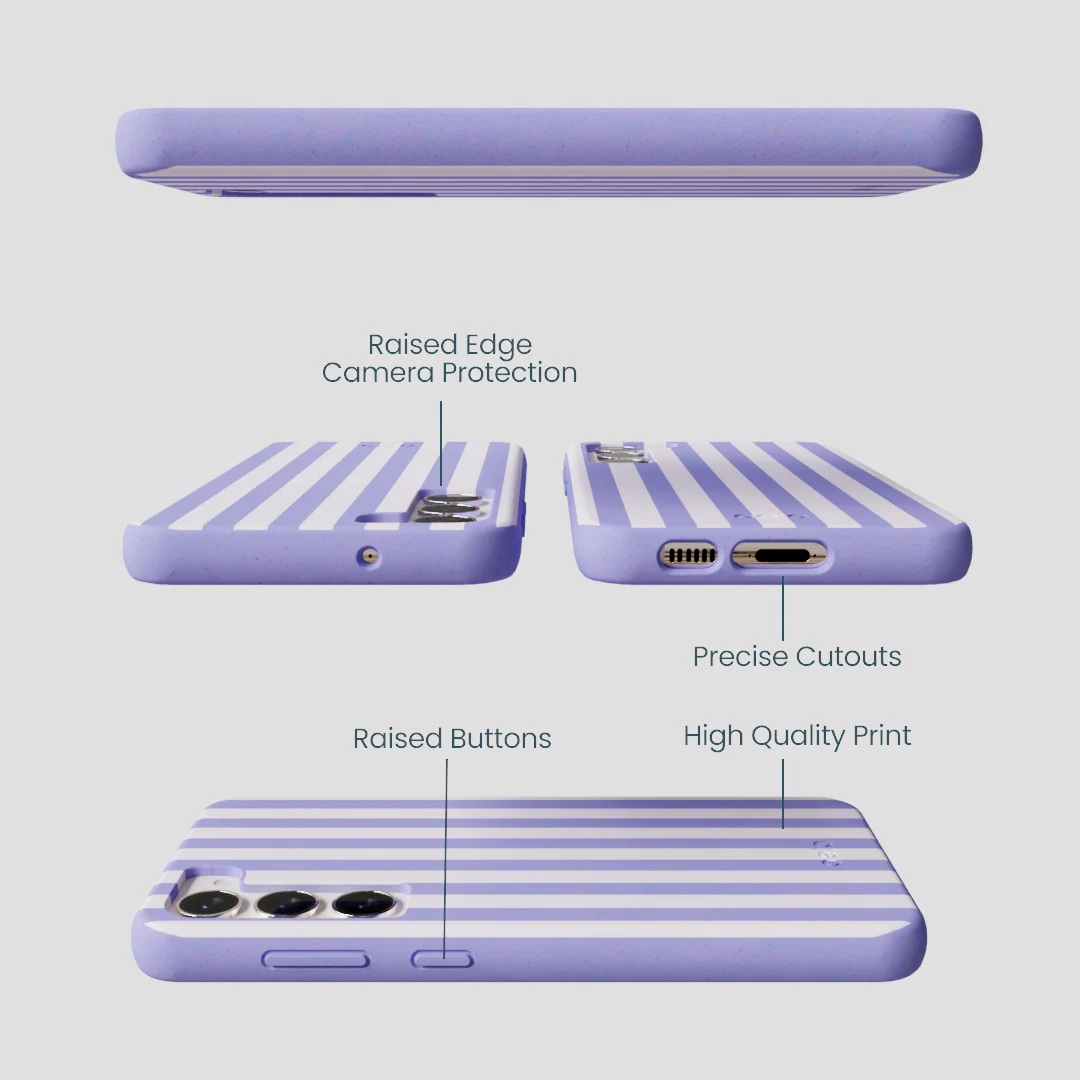 Lavender Lilac Stripes Samsung Galaxy S23+(Plus) Case - Image 3