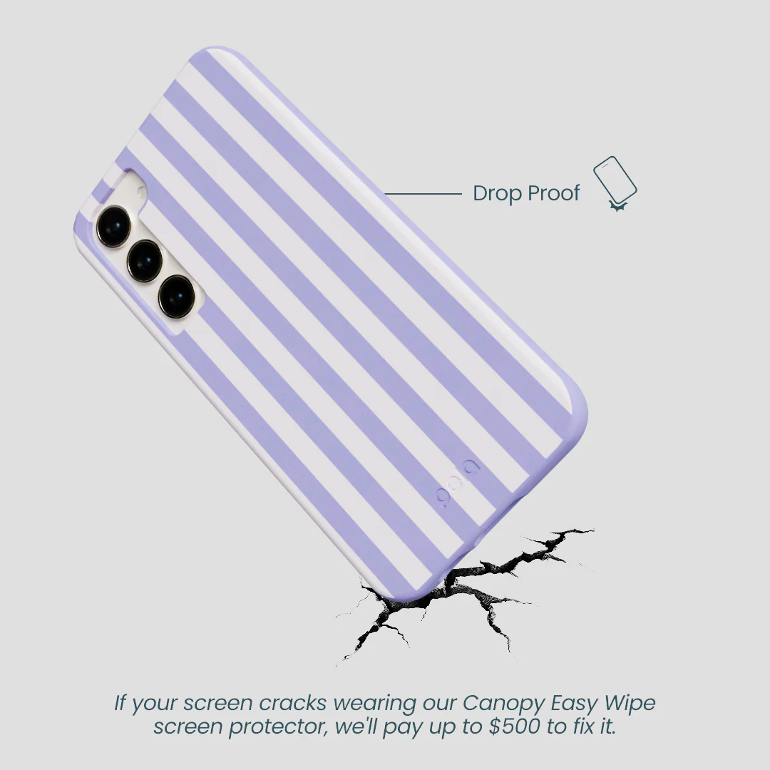 Lavender Lilac Stripes Samsung Galaxy S23+(Plus) Case - Image 5