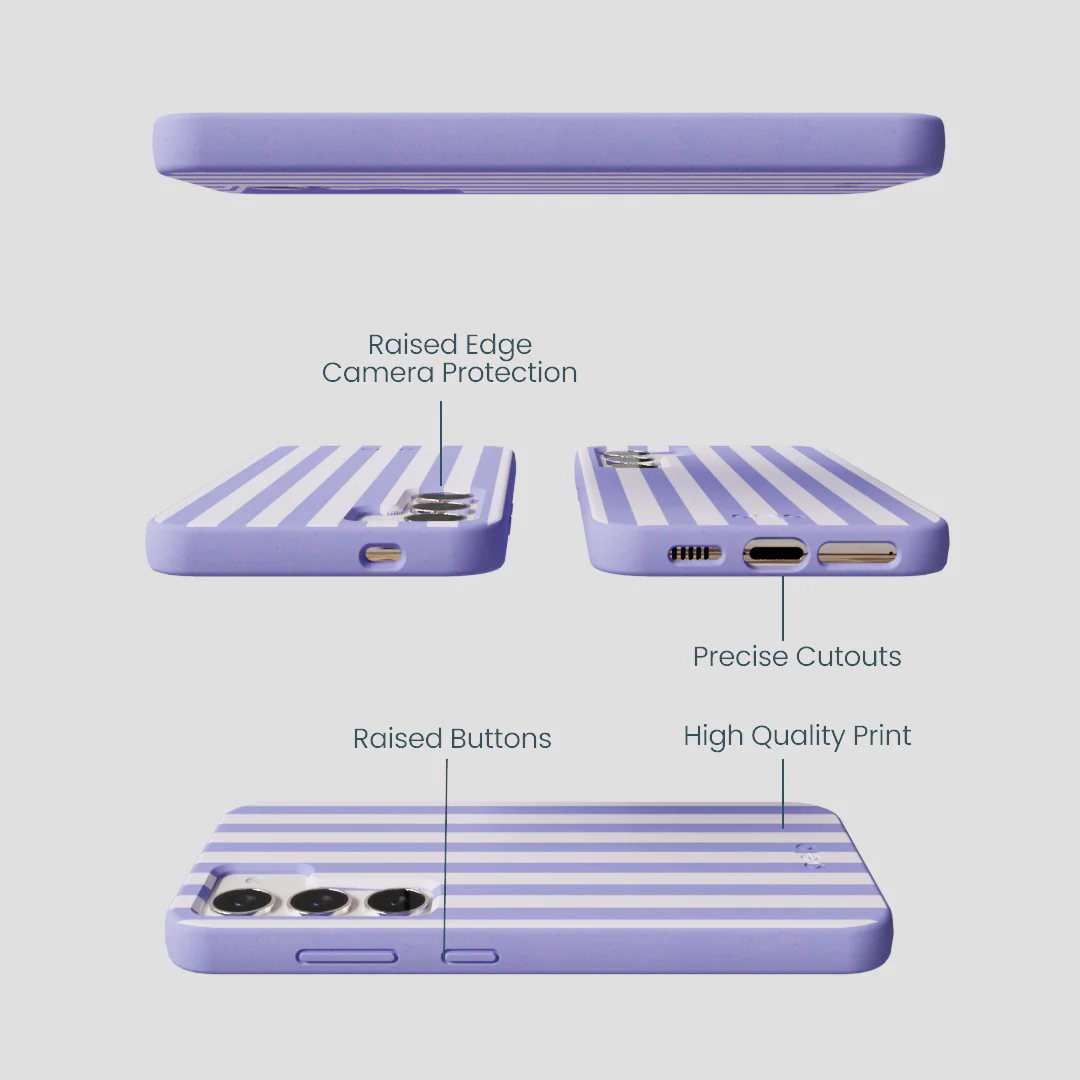 Lavender Lilac Stripes Samsung Galaxy S24 Case - Image 3