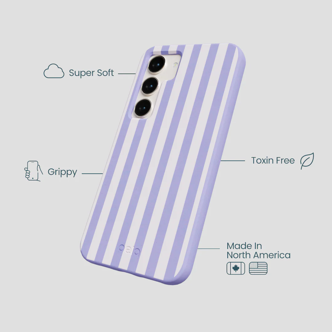 Lavender Lilac Stripes Samsung Galaxy S24 Case - Image 4