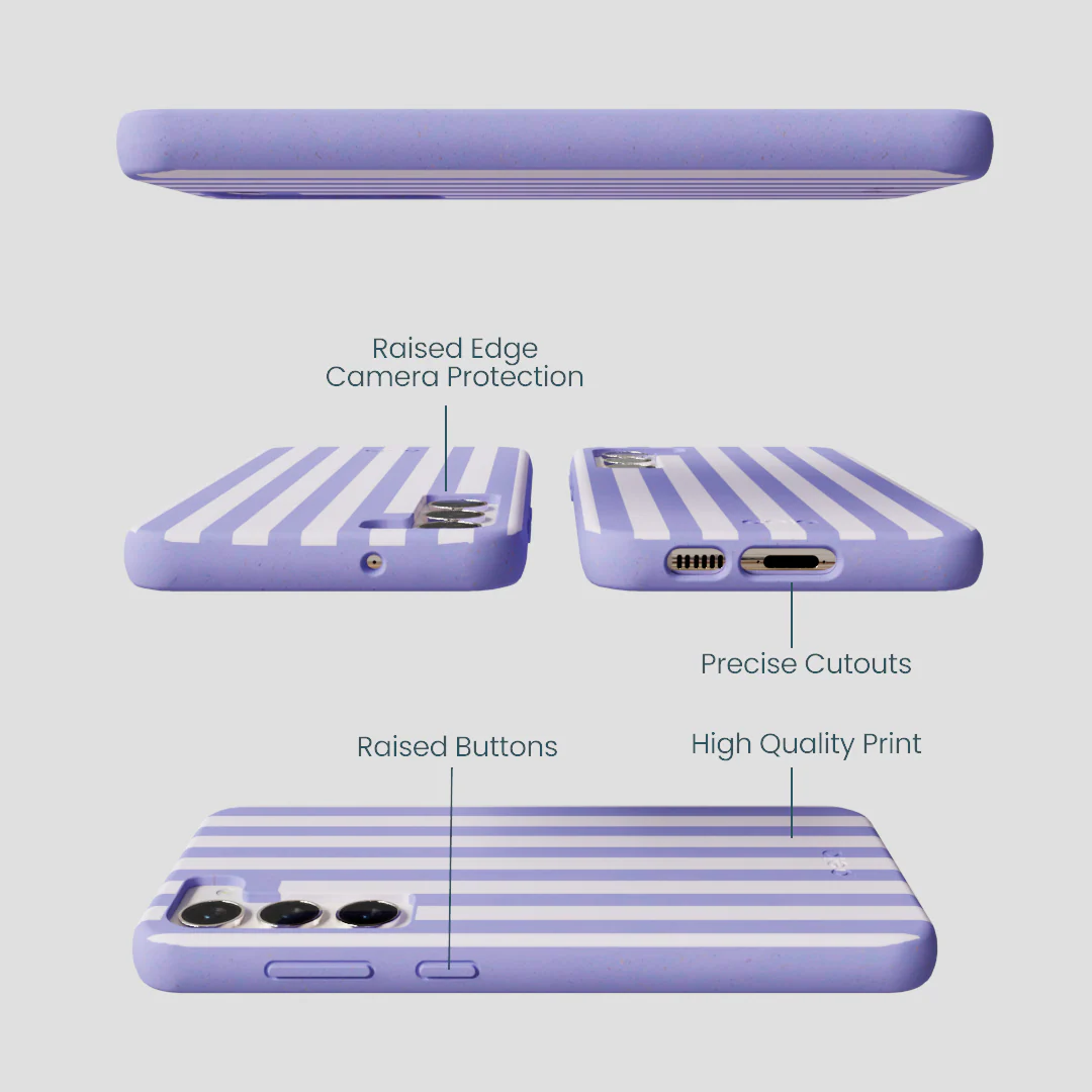 Lavender Lilac Stripes Samsung Galaxy S24+(Plus) Case - Image 3