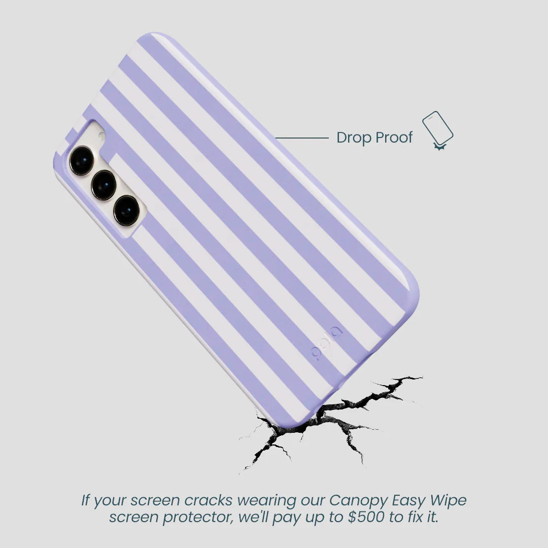 Lavender Lilac Stripes Samsung Galaxy S24+(Plus) Case - Image 5