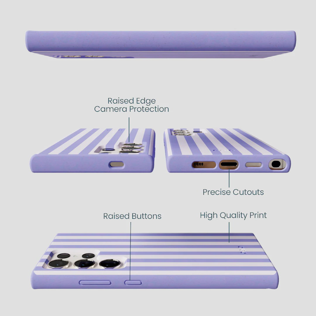 Lavender Lilac Stripes Samsung Galaxy S24 Ultra Case - Image 3