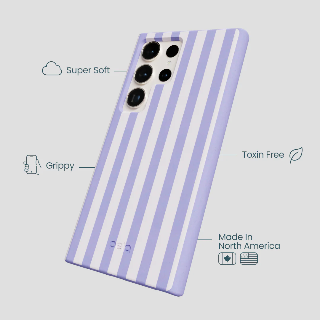 Lavender Lilac Stripes Samsung Galaxy S24 Ultra Case - Image 4